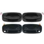 (4) Door Handle For 99-07 Chevy GMC Exterior Smooth Black Front Rear RH LH ECCPP