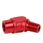 1/4" Npt Male 45 Degree To 1/4" Female Hose Bulk Red Aluminum Anodize Adapter DNA MOTORING