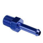 1/8" Npt Male Straight To 1/4" Hose Barb Nipple Blue Aluminum Anodize Adapter DNA MOTORING