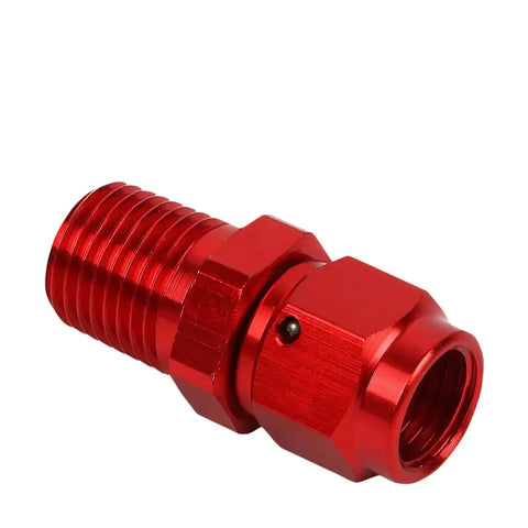 4-An Female Flare To 1/4" Npt Male Red Aluminum Expander B-Nut Swivel Fitting DNA MOTORING
