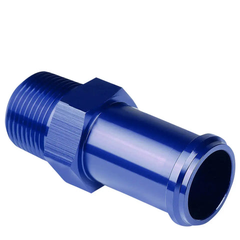 3/4" Npt Male Straight To 1" Hose Barb Nipple Blue Aluminum Anodize Adapter DNA MOTORING