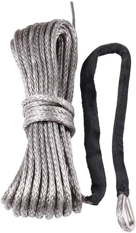 ECCPP Gray Synthetic Winch Rope 1/4" x 50ft Line Recovery Cable 10000LBS 4WD ECCPP