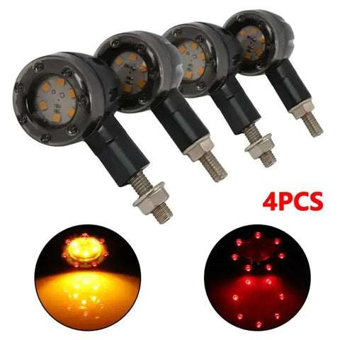 4pc Motorcycle Turn Signals Lights Bullet Amber Tail Light For Honda Yamaha ECCPP