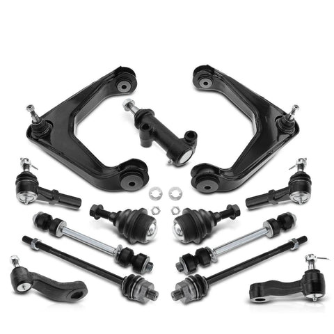 13x Front Control Arm w/ Ball Joint Sway Bar End Link Tie Rod End for Chevy GMC