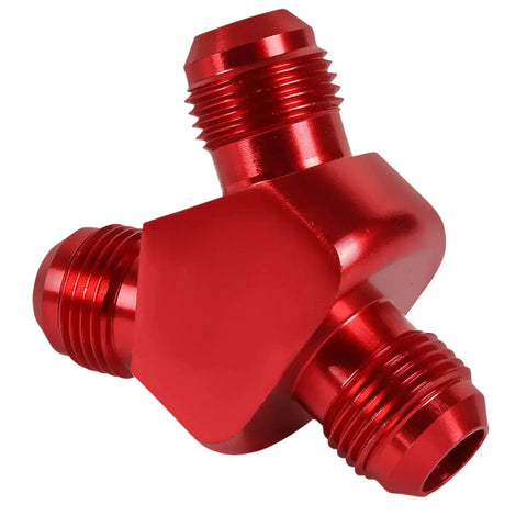 6-An Male Flare Y-Block Adapter Coupler-2X 6An Red Anodize Aluminum Fitting DNA MOTORING