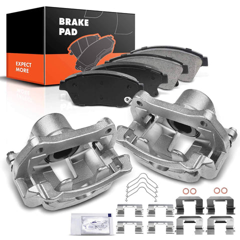 Front Driver & Passenger Brake Calipers + Brake Pads for Buick Encore 2018 2019