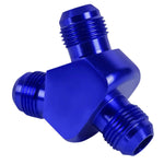 8-An Male Flare Y-Block Adapter Coupler-2X 8An Blue Anodize Aluminum Fitting DNA MOTORING