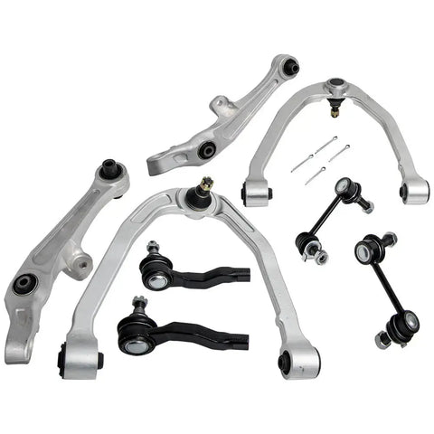 8 Pcs Front Control Arms Tierods Sway Bars compatible for Infiniti G35 2003 - 2006 RWD MAXPEEDINGRODS