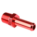 1/4" Npt Male Straight To 3/8" Hose Barb Nipple Red Aluminum Anodize Adapter DNA MOTORING