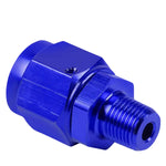 6-An Female Flare To 1/8" Npt Male Blue Aluminum Expander B-Nut Swivel Fitting DNA MOTORING