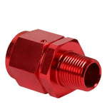 10-An Female Flare To 3/8" Npt Male Red Aluminum Expander B-Nut Swivel Fitting DNA MOTORING