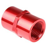 Female 3/8" Npt Piping Coupler Red Anodized Finish Aluminum Fitting Adapter DNA MOTORING