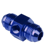 8An An8 An-8 Male Union 1/8" Npt Side Port Blue Aluminum Anodize Fitting Adapter DNA MOTORING