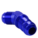 An10 An-10 Male Thread 45 Degree Bulkhead Flare Blue Aluminum Anodized Fitting DNA MOTORING