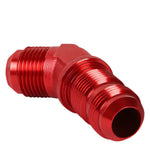 An10 An-10 Male Thread 45 Degree Bulkhead Flare Red Aluminum Anodized Fitting DNA MOTORING