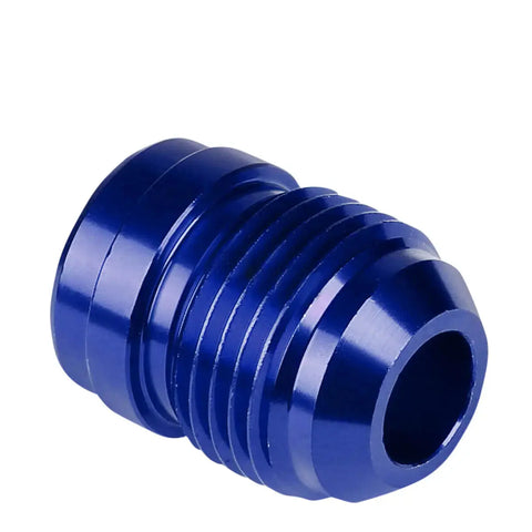 An10 An-10 Male Thread Straight Weld On Flare Blue Aluminum Anodized Fitting DNA MOTORING