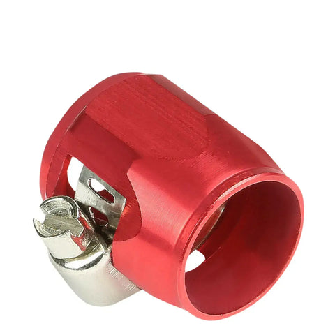 An10 An-10 Push On Hose End Cover Clamp Finisher Red Aluminum Anodized Fitting DNA MOTORING