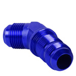An12 An-12 Male Thread 45 Degree Bulkhead Flare Blue Aluminum Anodized Fitting DNA MOTORING