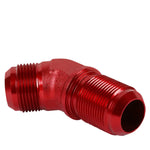 An16 An-16 Male Thread 45 Degree Bulkhead Flare Red Aluminum Anodized Fitting DNA MOTORING