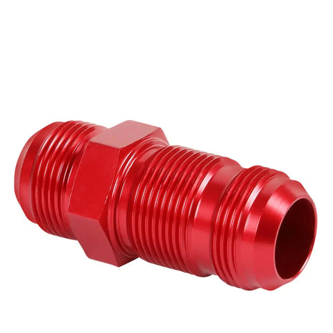 An16 An-16 Male Thread Straight Bulkhead Flare Red Aluminum Anodized Fitting DNA MOTORING