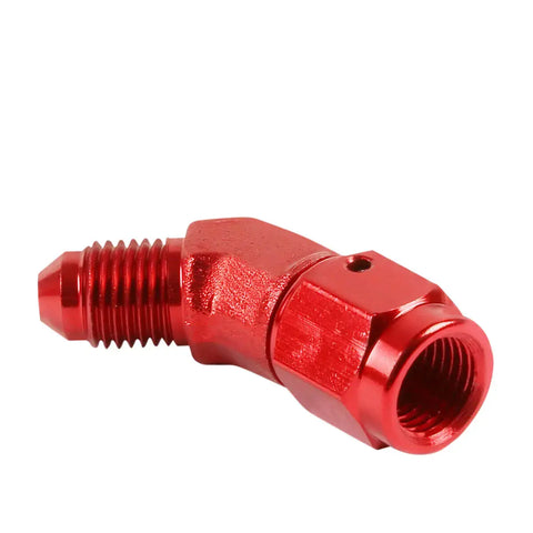 An3 An-3 Male Female 45 Degree Bulkhead Flare Red Aluminum Anodized Fitting DNA MOTORING