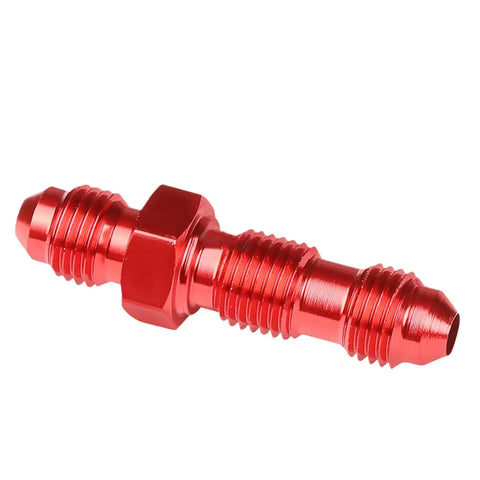 An3 An-3 Male Thread Straight Bulkhead Flare Red Aluminum Anodized Fitting DNA MOTORING