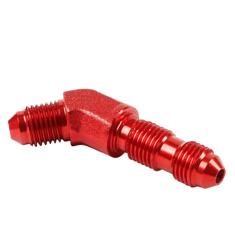 An4 An-4 Male Thread 45 Degree Bulkhead Flare Red Aluminum Anodized Fitting DNA MOTORING