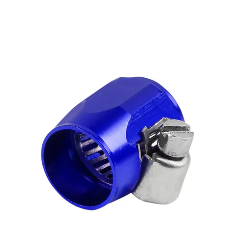 An6 An-6 Push On Hose End Cover Clamp Finisher Blue Aluminum Anodized Fitting DNA MOTORING