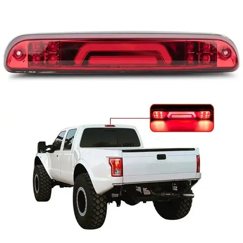 For 99-16 Ford Super Duty 3D LED Bar 3RD Tail Brake Light W/Cargo Lamp Bar Red ECCPP