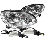Chrome Projector Headlight Signal Light+6000K White Led System Fit 00-06 W220 DNA MOTORING