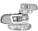 2000-2006 Gmc Yukon Sierra Denali Led Drl Headlight+Bumper Lamp Chrome/Clear DNA MOTORING