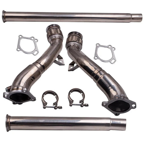 Compatible for Audi S4 B5 A6/Allroad C5 2.7L BiTurbo K04 RS6 Exhaust Downpipe Down pipe MAXPEEDINGRODS