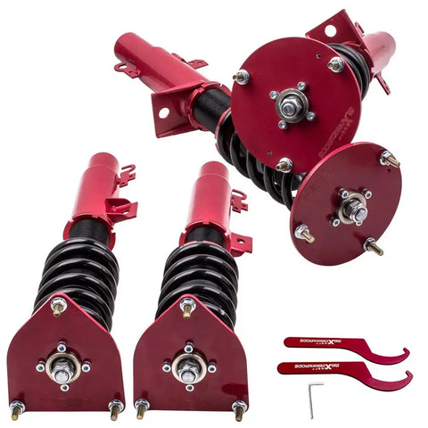 Compatible for Ford Taurus compatible for Mercury Sable 1996-2005 Adj Height Shocks Red Coilover Kits MAXPEEDINGRODS