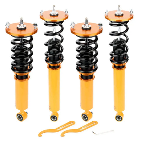 Compatible for Nissan Skyline GTST R33 24-Way Adjustable Damper Coilover Shock Absorber Strut Suspension Kit MAXPEEDINGRODS