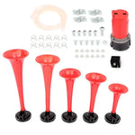 Dixie 5 Red Plastic Trumpet Train Air Horn Loud Dukes of Hazzard General Lee Kit ECCPP