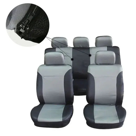 Dustproof Washable Durable Gray Black Car Seat covers with Headrest Covers 110732 ECCPP