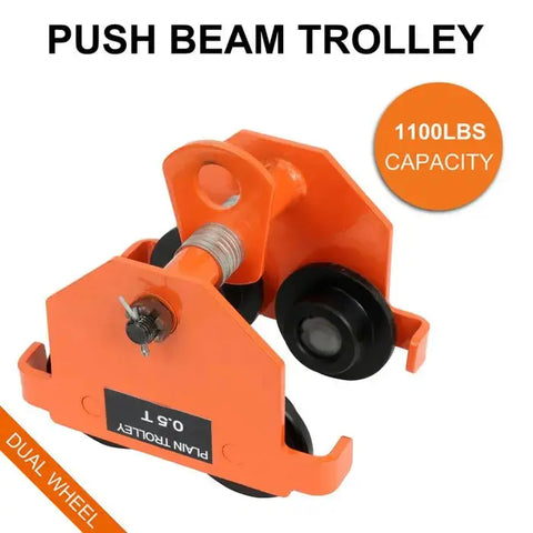 ECCPP 0.5 Ton Push Beam Track Roller Trolley I-beam Track Capacity 1100lbs ECCPP