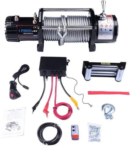 ECCPP 12V 12000LBS Electric Winch Steel Cable Truck Trailer Towing Off Road 4WD 116565 ECCPP