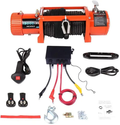 ECCPP 13000LBS Electric Winch Synthetic Rope Waterproof 12V Towing Truck 4WD ECCPP