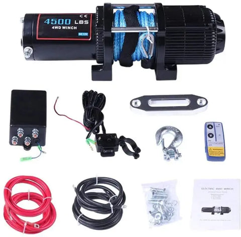 ECCPP 4500LBS Electric Winch Synthetic Rope Towing 12V Off-road For 81-18 Jeep ECCPP