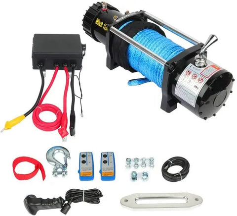 Electric Winch Tow Trailer 12000LBS 26m Synthetic Rope For 07-20 Jeep Wrangler ECCPP