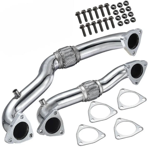 Exhaust Up-Pipe for Ford 2008-2010 6.4L Powerstroke Diesel Heavy Duty Polished NO EGR | SPELAB