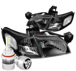 Black Housing Headlight+Clear Corner+White Led 9004 Hid W/Fan Fit 97-05 Venture DNA MOTORING