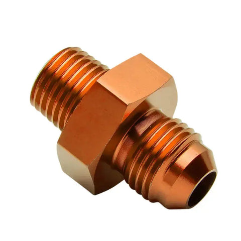 6An An6 1/4-18 Npt Oil/Fuel Line Hose End Male/Female Union Fitting Adaptor Gold DNA MOTORING