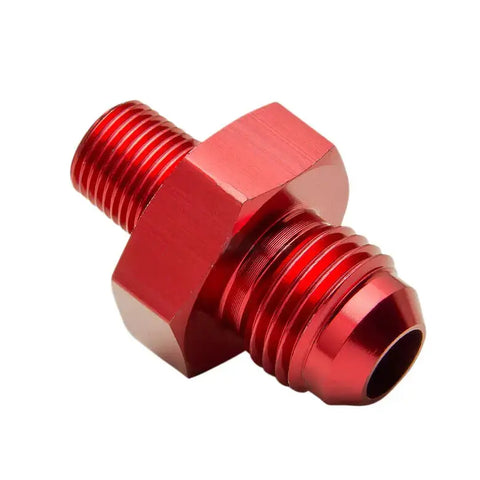 6An An6 1/8-27 Npt Oil/Fuel Line Hose End Male/Female Union Fitting Adaptor Red DNA MOTORING