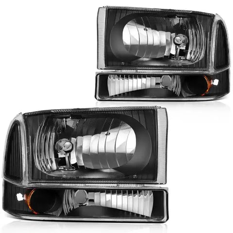 Fits 2000-2004 Ford Excursion Front Headlights Assembly Left + Right Sides Set ECCPP