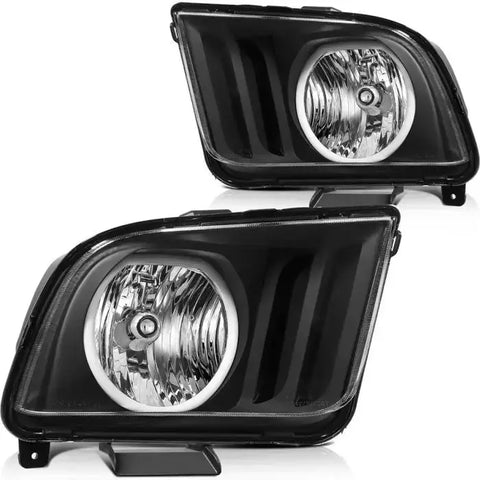Fits 2005-2008 Ford Mustang Lamps Replacement Front LED Headlights Assembly Pair ECCPP