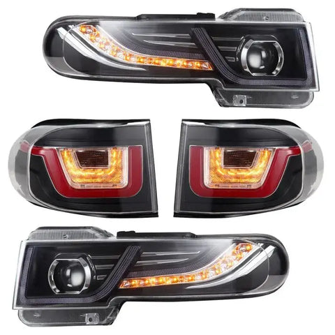 Fits 2007-2015 Toyota FJ Cruiser LED Headlights & Taillights w Grilles 5pcs set ECCPP