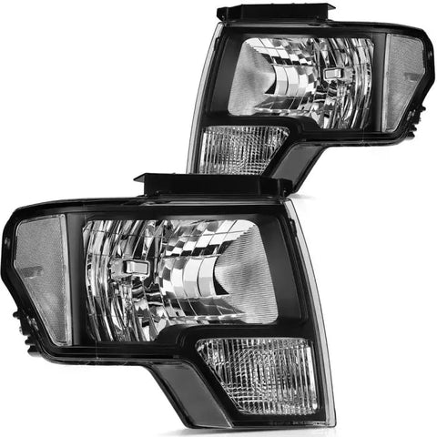 Fits 2009-2014 Ford F-150 Front Headlights Assembly Left + Right Sides Set ECCPP
