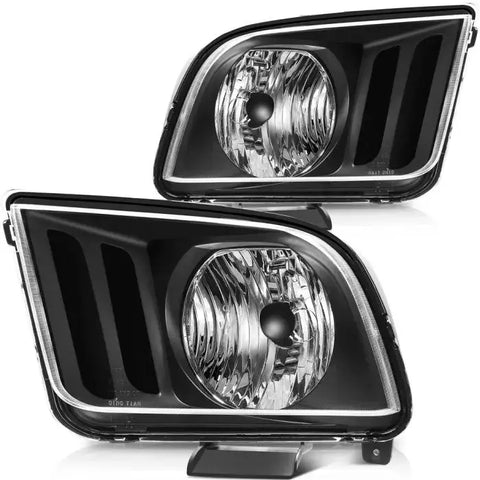 Fits Ford Mustang 2005-2009 Headlight Assembly Pair Headlamp Left+Right Side Set ECCPP